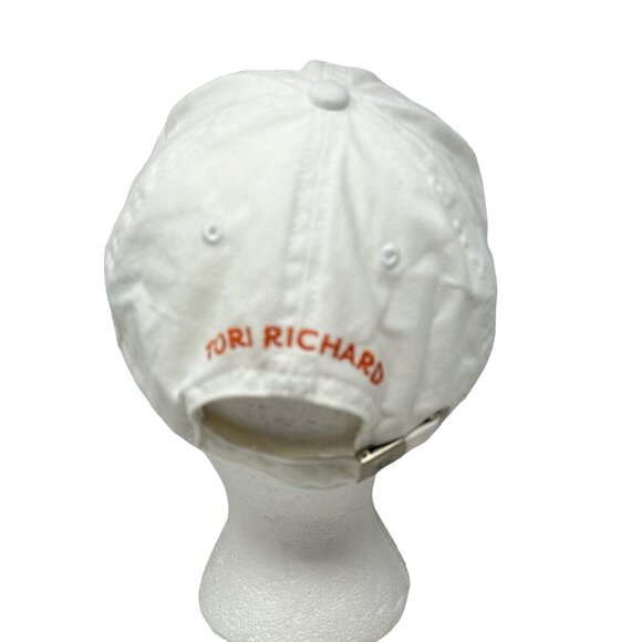 Tori Richard Baseball Hat Cap White Orange Embroidered Logo TR Adjustable - Picture 3 of 8